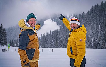 Schmidt Max und Felix Neureuther auf der Piste